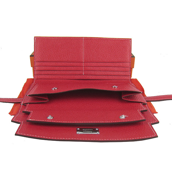 High Quality Hermes Kelly Long Clutch Bag Red H009 Replica - Click Image to Close